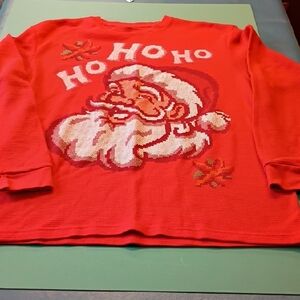 Men's Red Santa Claus Crewneck Sweater Classic Retro Long John Holiday Party